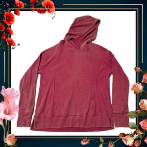 Women’s Jockey thermal hoodie - muted raspberry pink - waffle pattern - Small